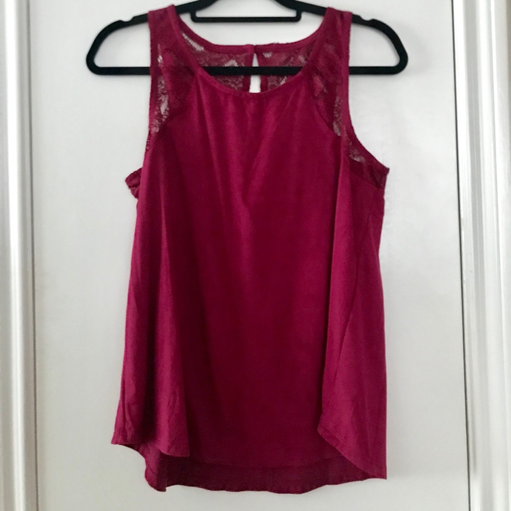 Maroon suede tank top